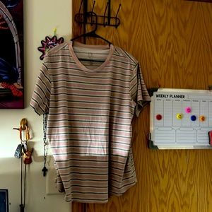 Short sleeved pink and grey shirt